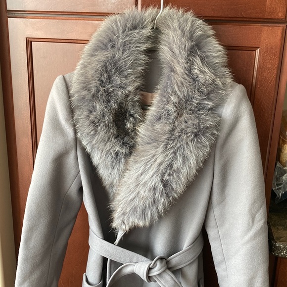 Stunning Wool Belted fur Coat Size XS S 4 6 - Picture 2 of 10